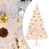 Artificial Christmas Tree with Baubles and LEDs White 7 ft