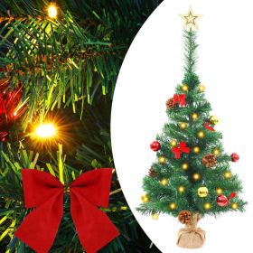 Artificial Christmas Tree with Baubles and LEDs Green 2 ft