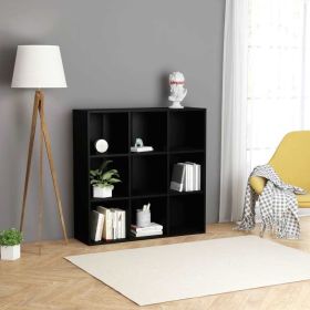 Book Cabinet Black 38.6"x11.8"x38.6" Engineered Wood