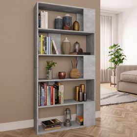 Book Cabinet/Room Divider Concrete Gray 31.5"x9.4"x62.6" Engineered Wood