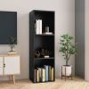 Book Cabinet/TV Cabinet Black 14.2"x11.8"x44.9" Engineered Wood