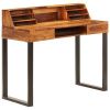 Desk 43.3"x19.7"x37" Solid Wood and Steel