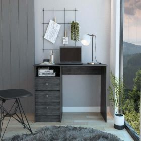 Computer Desk Fremont with Three Drawers, Smokey Oak Finish