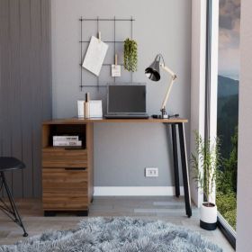 Writing Desk Madagascar, Two Legs, One Drawer, Mahogany Finish