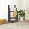 Metal 3 Tiers Freestanding Towel Rack for Bathroom Outdoor - Black