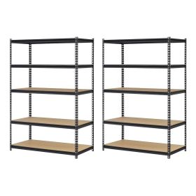 5 Shelf 4000 Lb. 48x18x72" Adjustable Storage Rack Shelves (2 Pack)