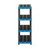 HART 4 Tier 20" x 48" Interlocking Plastic Storage Shelving Unit, Black