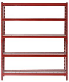 Muscle Rack Red 60"W x 24"D x 72"H 5-Shelf Steel Shelf Unit