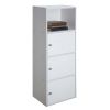 Storage 3 Door Cabinet with Shelf, Black