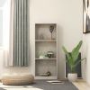 3-Tier Book Cabinet Concrete Gray 15.7"x9.4"x42.5" Engineered Wood