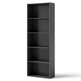 23.5 x 9.5 x 67 Inch 5-Shelf Multi-Functional Wood Bookcase for Home Office