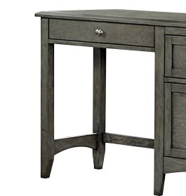 Transitional Styled Furniture Cool Gray Finish 1pc Writing Desk with 2x Drawers 1 Keyboard Tray Home Furniture Office Furniture