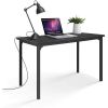 Simple Deluxe Modern Design; Simple Style Table Home Office Computer Desk for Working; Studying; Writing or Gaming; Black