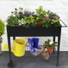 Planting Box With Wheels Black