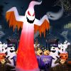 8 Feet Halloween Inflatable Ghost with Rotatable Flame LED Lights