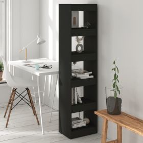 Book Cabinet/Room Divider Black 15.7"x11.8"x65.4"