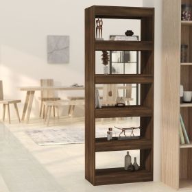 Book Cabinet/Room Divider Brown Oak 23.6"x11.8"x65.4" Engineered Wood