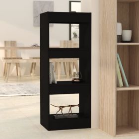 Book Cabinet/Room Divider Black 15.7"x11.8"x40.6" Engineered Wood