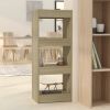 Book Cabinet/Room Divider Sonoma Oak 15.7"x11.8"x40.6" Engineered Wood