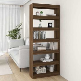 Book Cabinet/Room Divider Brown Oak 31.5"x11.8"x78" Engineered Wood