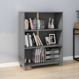 Book Cabinet Dark Gray 33.5"x13.8"x44.1" Solid Wood Pine