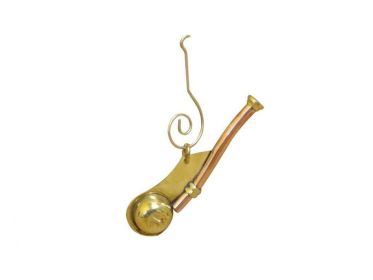 Solid Brass/Copper Bosun Whistle Christmas Ornament 4""