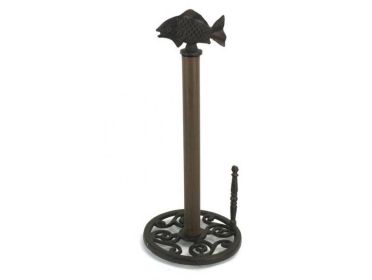 Cast Iron Fish Paper Towel Holder 15""