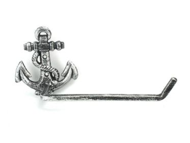 Antique Silver Cast Iron Anchor Hand Towel Holder 10""