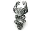 Antique Silver Cast Iron Wall Mounted Crab Bottle Opener 6&quot;