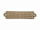 Aged White Cast Iron Poop Deck Sign 6""