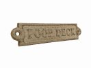 Aged White Cast Iron Poop Deck Sign 6""