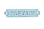 Rustic Light Blue Cast Iron Captain Sign 6""