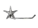 Antique Silver Cast Iron Starfish Hand Towel Holder 10""