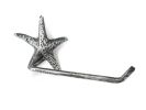 Antique Silver Cast Iron Starfish Hand Towel Holder 10""