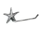 Antique Silver Cast Iron Starfish Hand Towel Holder 10""