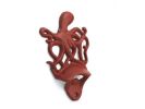 Rustic Red Cast Iron Wall Mounted Octopus Bottle Opener 6""