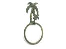 Antique Bronze Cast Iron Palm Tree Towel Holder 9&quot;