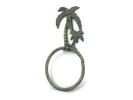 Antique Bronze Cast Iron Palm Tree Towel Holder 9&quot;