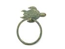 Antique Bronze Cast Iron Sea Turtle Towel Holder 7""