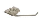 Whitewashed Cast Iron Conch Shell Toilet Paper Holder 11""