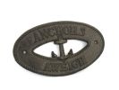 Cast Iron Anchors Aweigh with Anchor Sign 8""