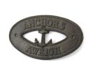 Cast Iron Anchors Aweigh with Anchor Sign 8""