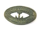 Antique Bronze Cast Iron Captains Quarters with Anchor Sign 8&quot;