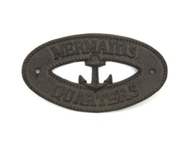 Cast Iron Mermaids Quarters with Anchor Sign 8&quot;