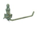 Antique Bronze Cast Iron Mermaid Hand Towel Holder 10""