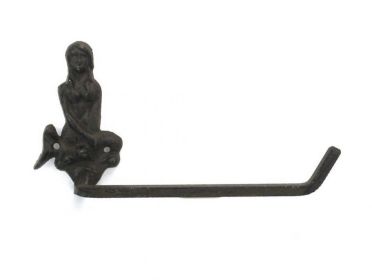 Cast Iron Mermaid Toilet Paper Holder 10""