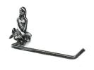 Antique Silver Cast Iron Mermaid Toilet Paper Holder 10""