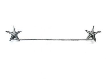 Antique Silver Cast Iron Starfish Bath Towel Holder 28""