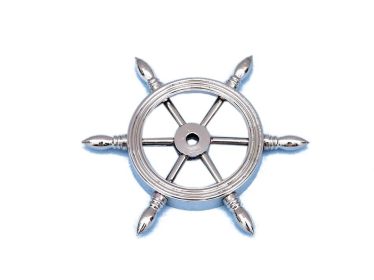 Chrome Ship Wheel Paperweight 4""