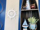 White Decorative Ship Wheel With Starfish 12""